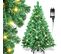 Sapin De Noël Aiguilles De Pin Avec Support Extérieur Flocage 180cm Avec LED Blanc Chaud