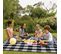 Couverture Pique-nique Picnic Imperméable 200x200 Cm Poignée Isolation Tapis Blanc