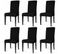 Housses De Chaise Extensibles Universelle - Moderne - Noir - Lot De 6